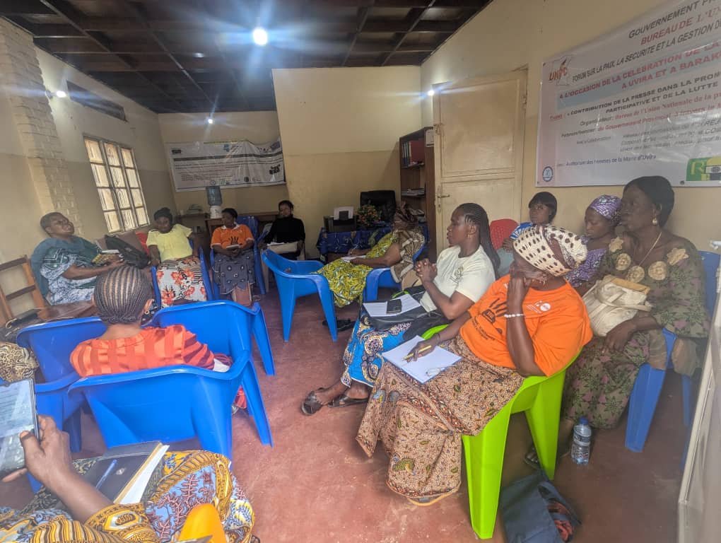 Uvira : La composante femme de la société civile discute des enjeux locaux lors de sa réunion mensuelle